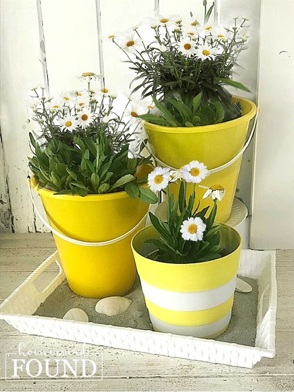 Yellow top sand buckets